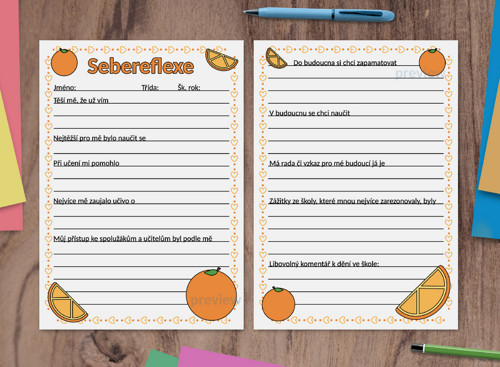 (formativní) Sebereflexe fruit - pomeranč
