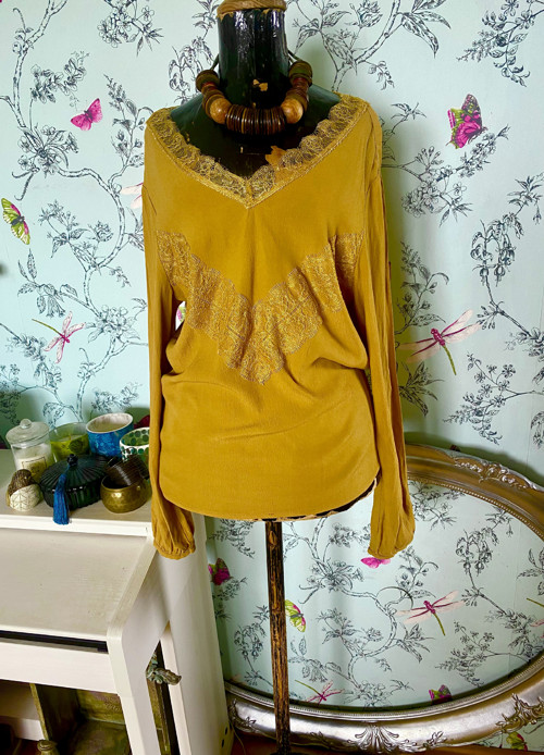 Halenka boho v kurkumové — foto 1
