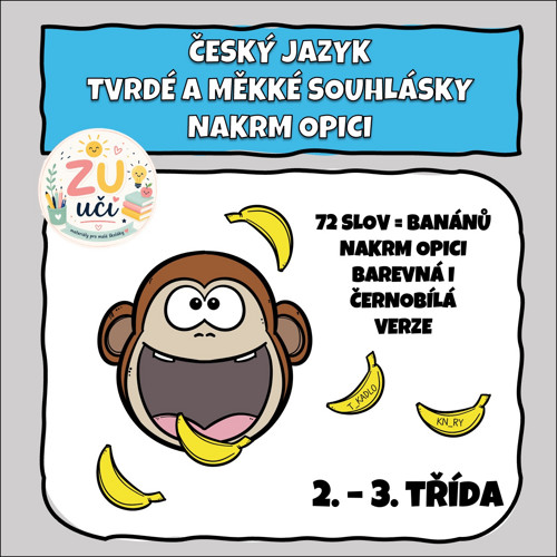 Nakrm opičku - Tvrdé a měkké souhlásky