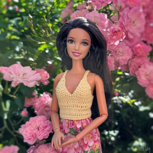 Barbie - vanilkově žlutý háčkovaný top