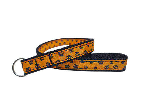 Klíčenka s kroužkem Oranžová s tlapkami