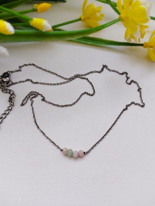 Minerální náhrdelník , sklo ,hypoalergenn