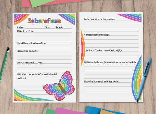 (formativní) Sebereflexe motýl abstraktní - zář