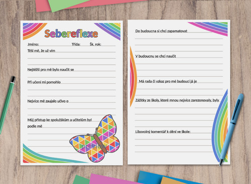 (formativní) Sebereflexe motýl abstraktní- indián