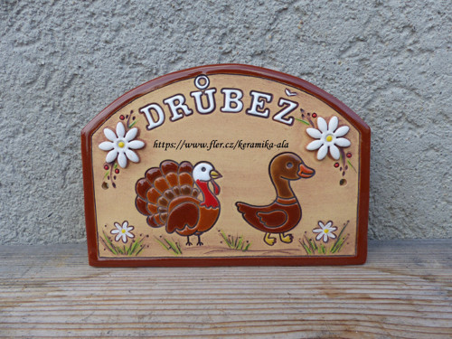 Keramická cedulka ,,DRŮBEŽ" / skladem