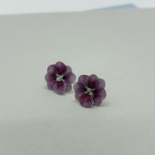 Náušnice puzety Hortenzie Piccola Fucsia