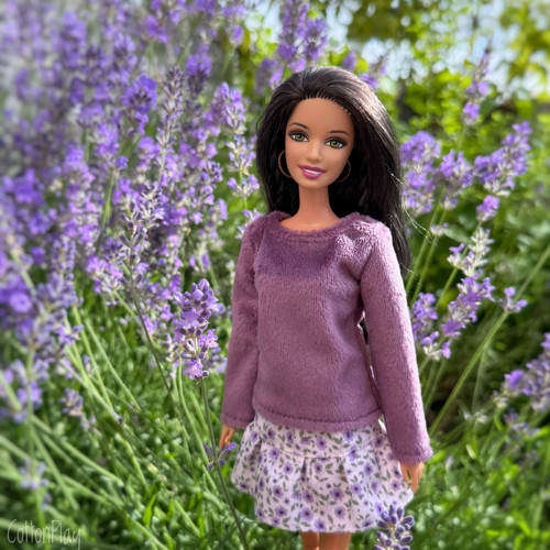 Plyšová mikina pro Barbie - fialová