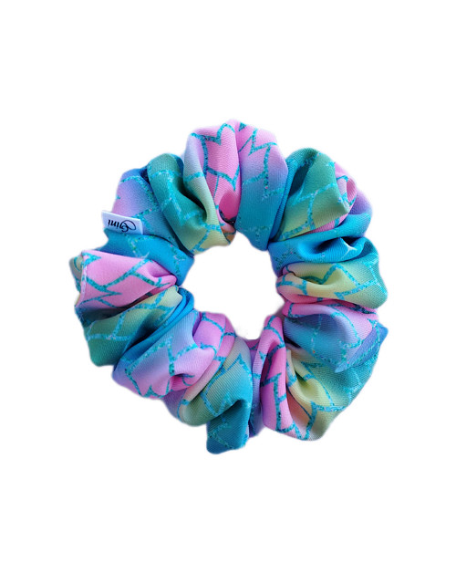 Gini scrunchie z halenkoviny M- RAINBOW HEART