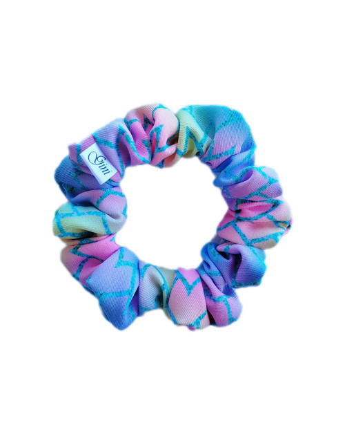 Gini scrunchie z halenkoviny S- RAINBOW HEART — foto 1