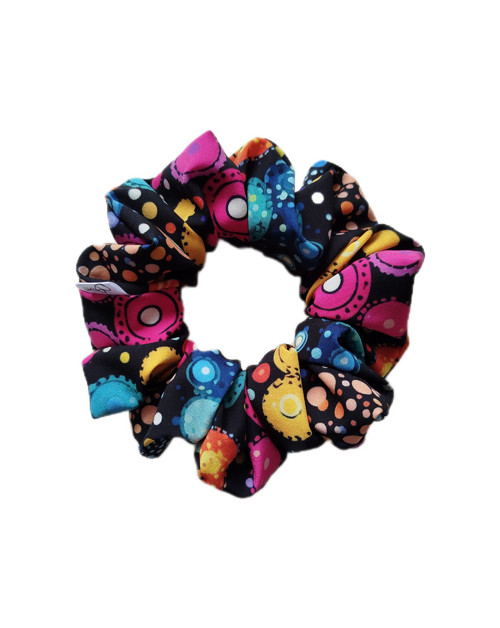Gini HEDVÁBNÁ scrunchie M- HAPPY DOTS