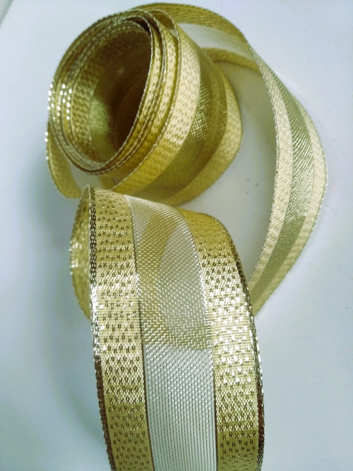 Stuha - zlatá proužky