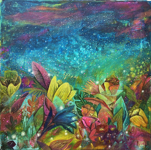 Magická zahrada- 40x40cm — foto 1