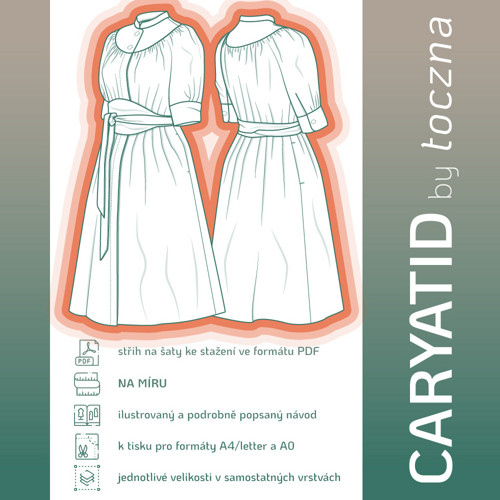 CARYATID - střih na šaty, na míru (PDF)