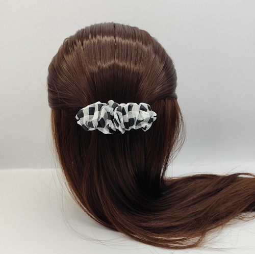 Spona do vlasů scrunchie černá kostka