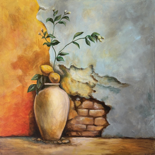 Zátiší s citrony 100x100