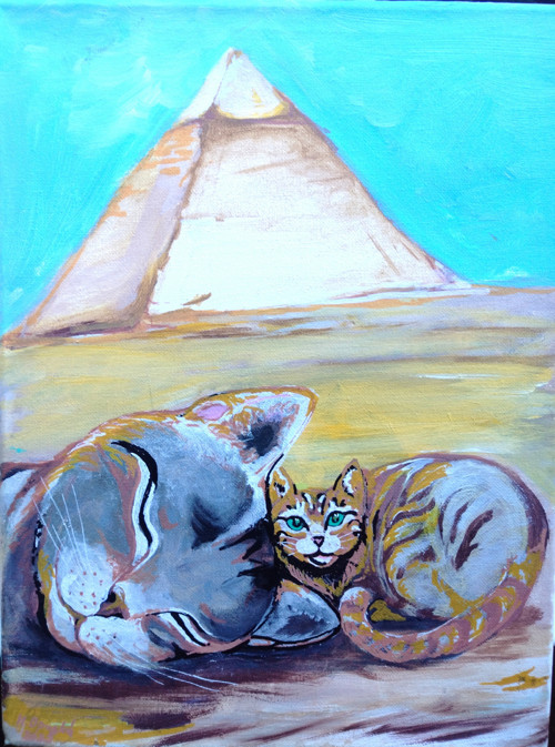 "Kočičí siesta v Egyptě"