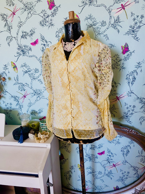 Halenka vintage s hedvábím — foto 1