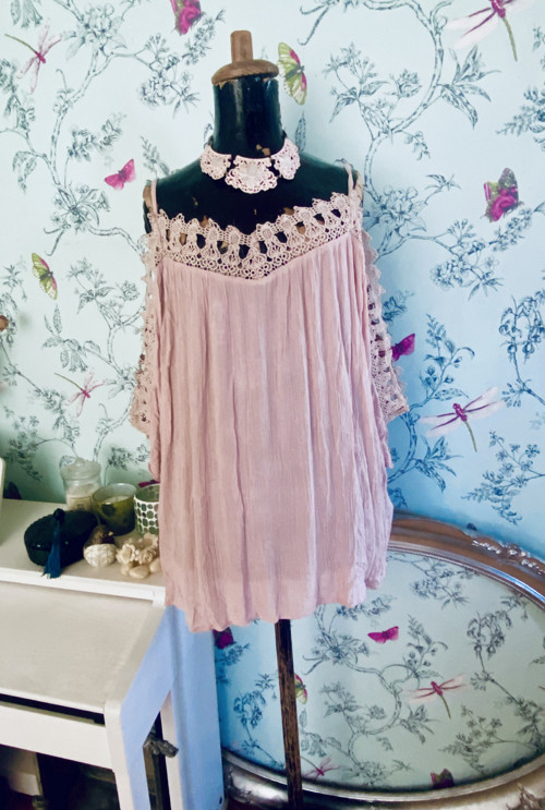 Halenka boho powder pink — foto 1