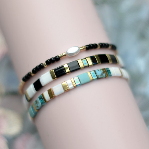 Sada 3 náramků Miyuki v boho stylu