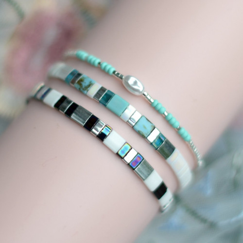 Sada 3 náramků Miyuki v boho stylu