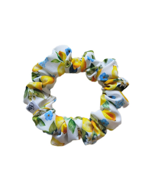 Gini HEDVÁBNÁ scrunchie S - LEMON DAY