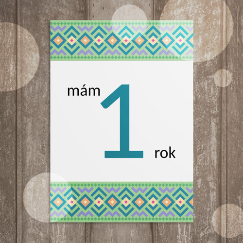 Milníková kartička ornament - green