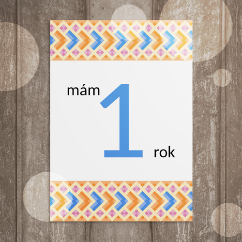 Milníková kartička ornament - směr