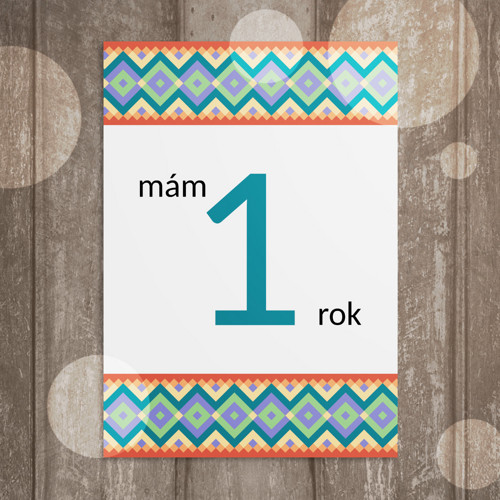 Milníková kartička ornament - kosočtverec