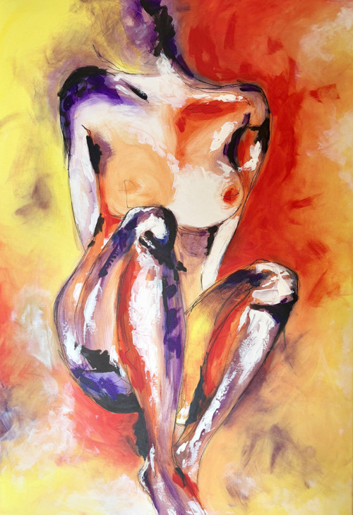 Sedící žena 90x130