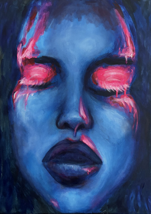 Modrý portrét 50x70