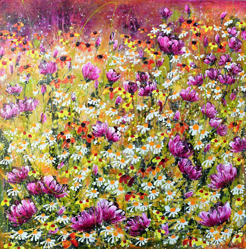 Když se květy kamarádí....90x90cm
