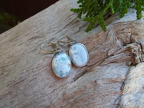 Strieborné náušnice Ag925 Larimar