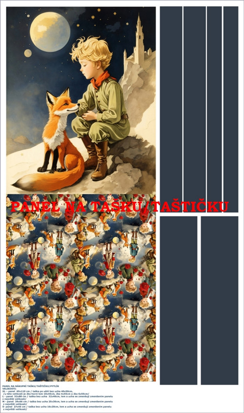 Panel na tašku/taštičku - bavlna XL