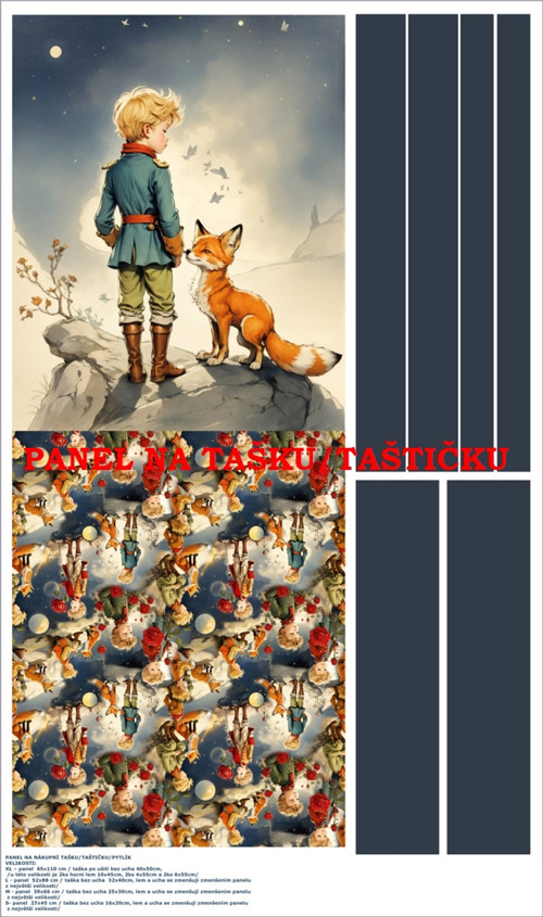 Panel na tašku/taštičku - bavlna XL