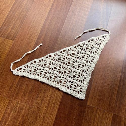 Háčkovaný bandana šátek - krémový — foto 1