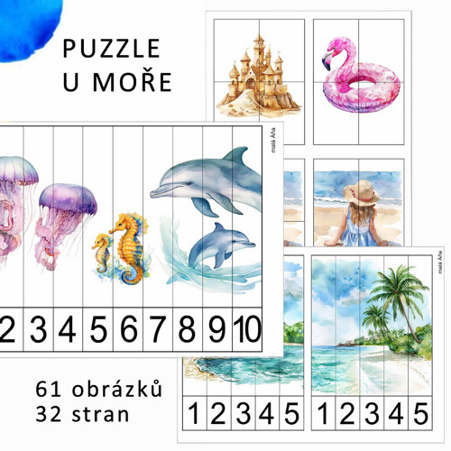 U MOŘE - počítání a puzzle pro nejmenší v PDF