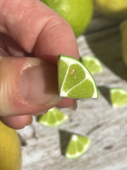 Náušnice limety čtvrtky napichovací — foto 1