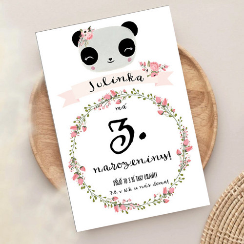 Panda - pozvánka na oslavu narozenin