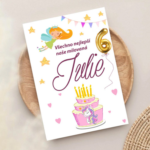 Víla a jednorožec - osobní přáníčko k narozeninám