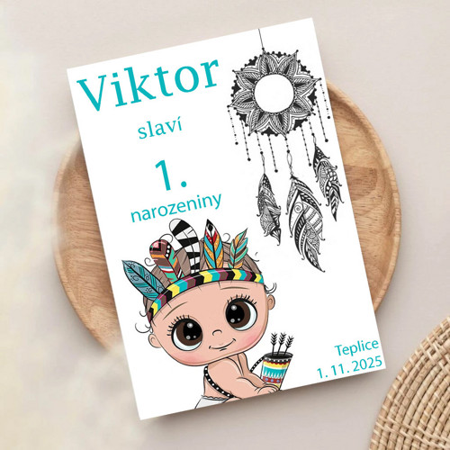 INDIÁN - pozvánka na oslavu narozenin