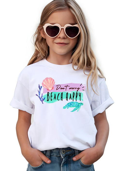 Dětské tričko "Don't Worry Beach Happy & Turtle" — foto 1