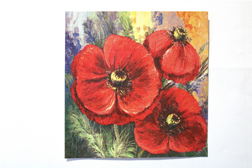 Decoupage obrázek vlčí máky