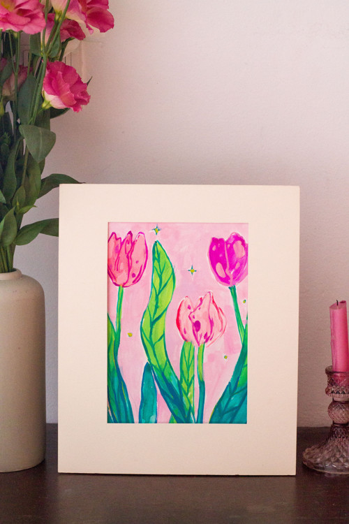Originální malba - Tulipány
