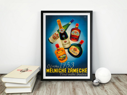 Vintage plakát Mělnické zámecké víno - 1933