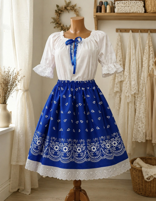 Folklórní sukně délka 55 cm
