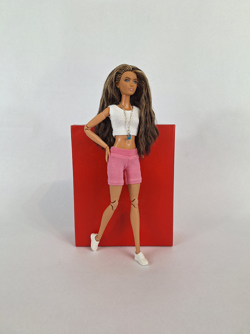 Růžové natahovací šortky pro Barbie