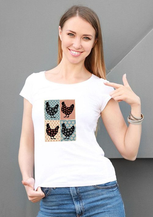 Dámské tričko "Retro Floral Chicken"