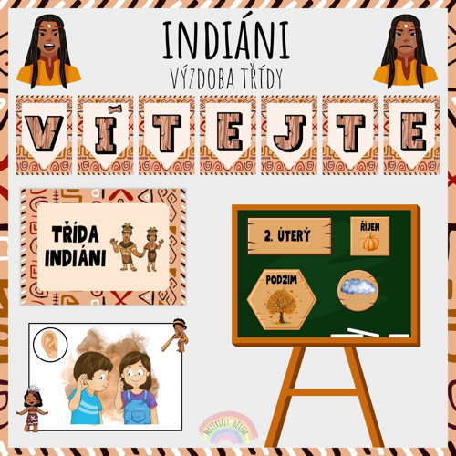 Indiáni, výzdoba třídy — foto 1