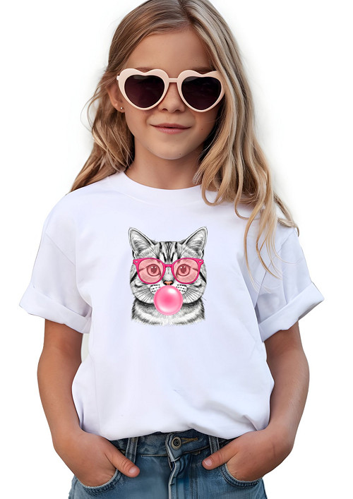 Dětské tričko "Cat in pink glasses"