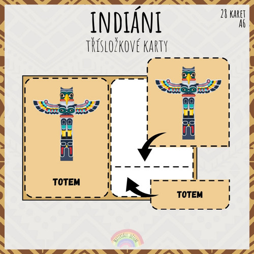 Indiáni, třísložkové karty — foto 1